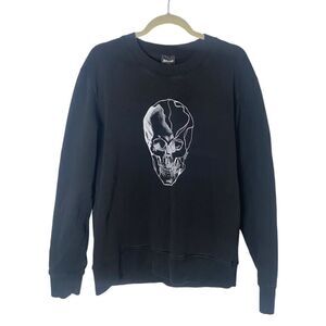 Just Cavalli by Roberto Cavalli black skull sweatshirt SZ L